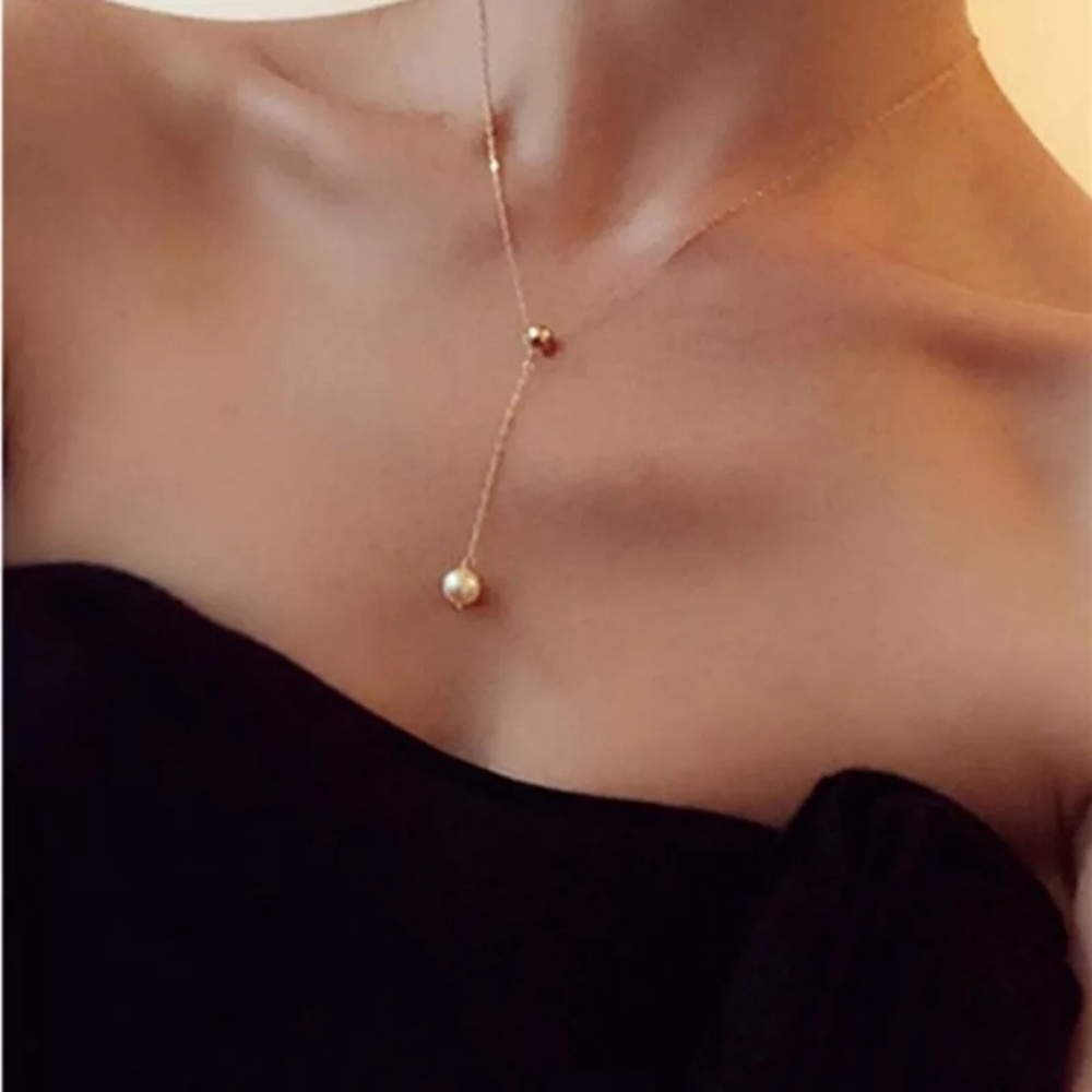 Gold Pearl Choker Necklace